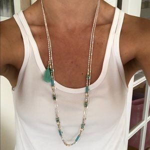 Teal Tassel Stella & Dot Necklace